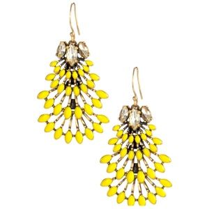 Norah Stella & Dot Citron Chandelier Earrings Gold Plated Yellow Rhinestone